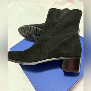 Stuart Weitzman Black Suede Heeled Boots